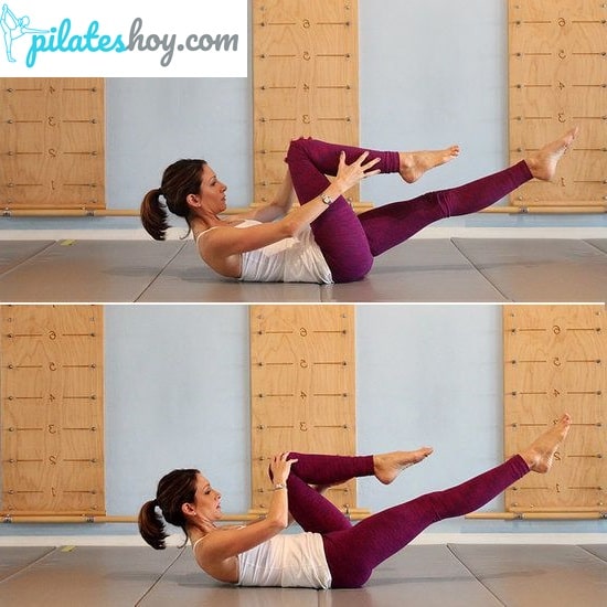 single leg stretch pilates ejercicio